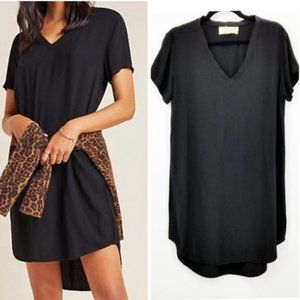 cloth & stone Black Crispin Tunic Dress EUC *Anthropologie*